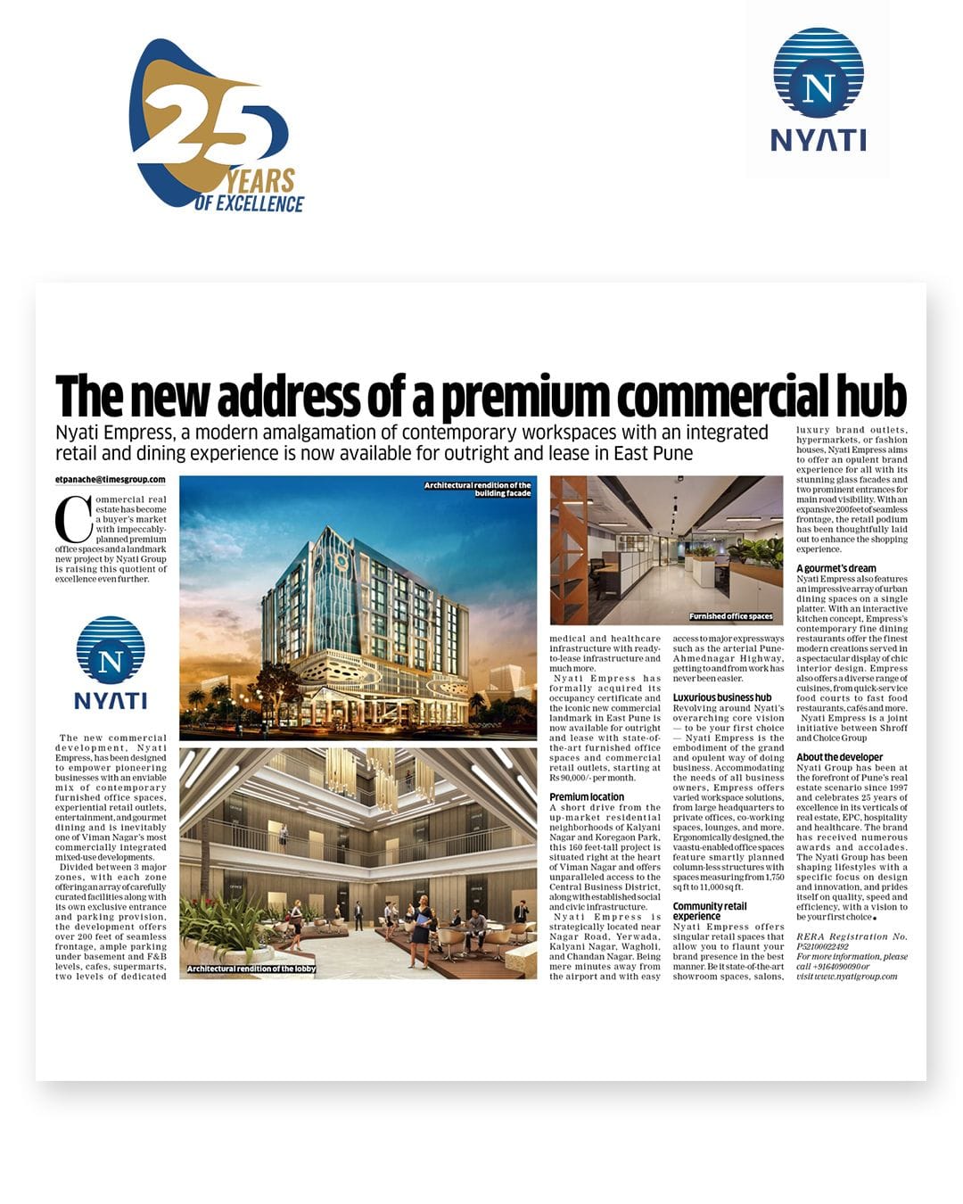 Nyati Empress featured in Economic Times - Panache, Mumbai 1